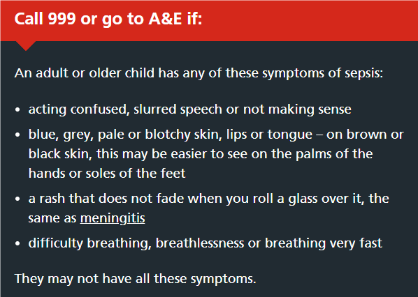 SEPSIS ADULT SIGNS